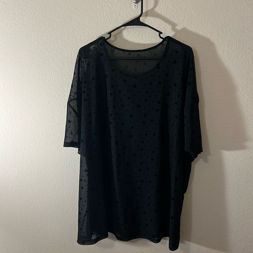 Mesh with stars oversized shirt